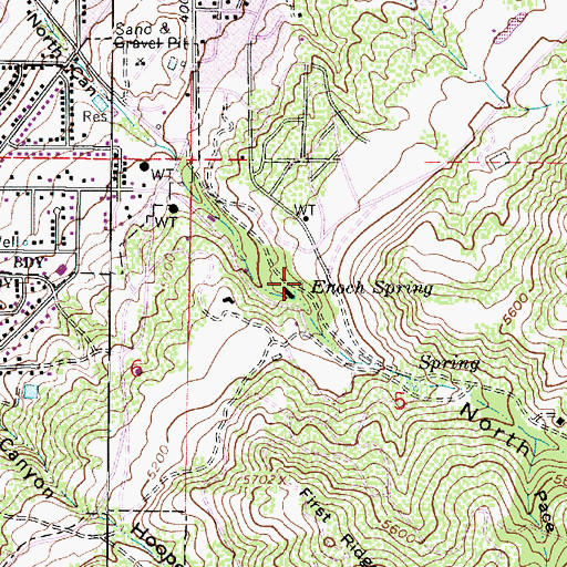 Topographic Map of Enoch Spring, UT