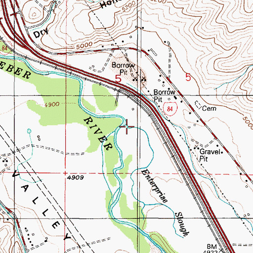 Topographic Map of Enterprise Slough, UT