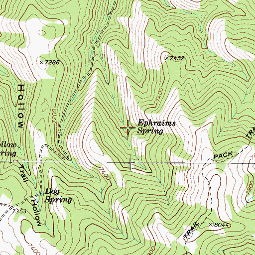 Topographic Map of Ephraims Spring, UT