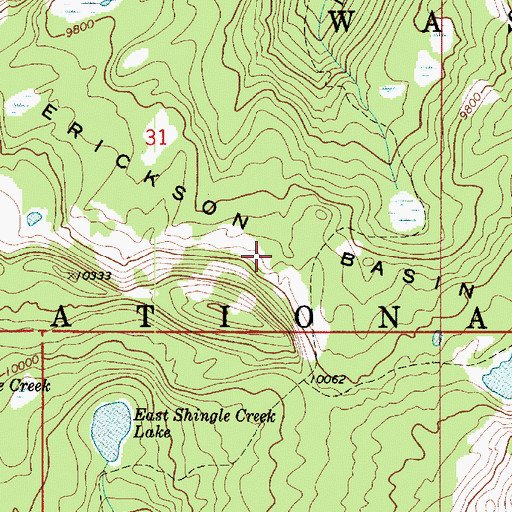 Topographic Map of Erickson Basin, UT