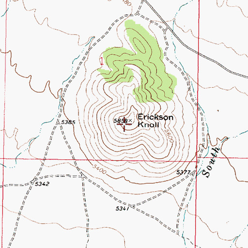 Topographic Map of Erickson Knoll, UT