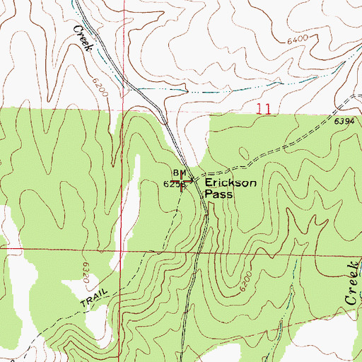 Topographic Map of Erickson Pass, UT