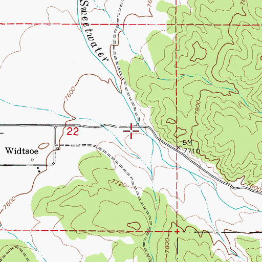 Topographic Map of Escalante Canyon, UT