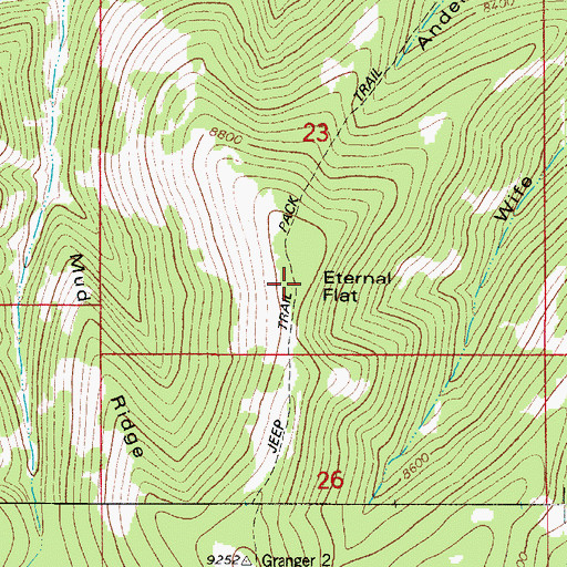 Topographic Map of Eternal Flat, UT