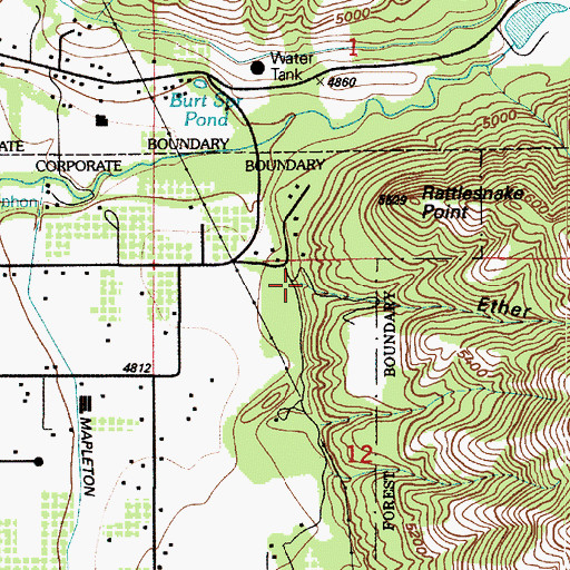 Topographic Map of Ether Hollow, UT