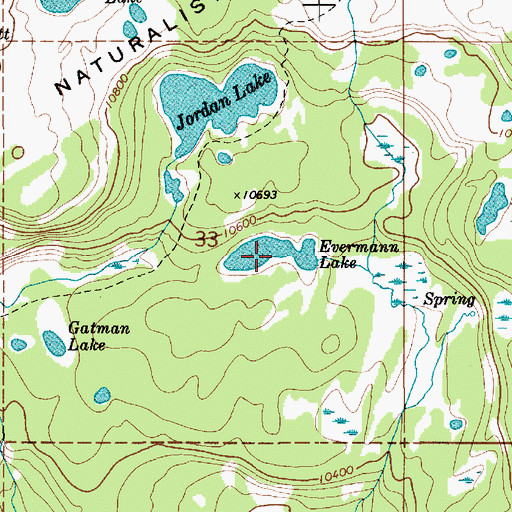 Topographic Map of Evermann Lake, UT