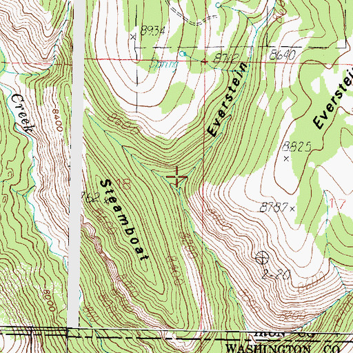 Topographic Map of Everstein Hollow, UT