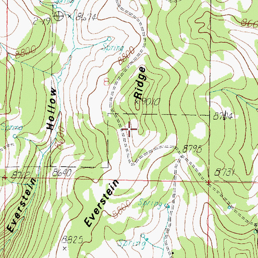 Topographic Map of Everstein Ridge, UT