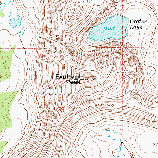Topographic Map of Explorer Peak, UT