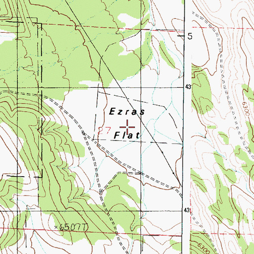Topographic Map of Ezras Flat, UT