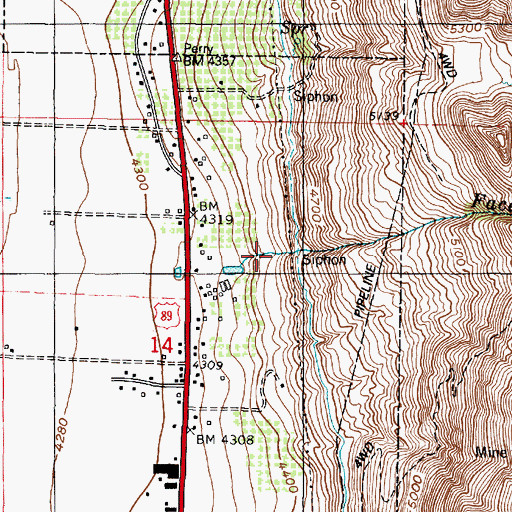Topographic Map of Facer Creek, UT