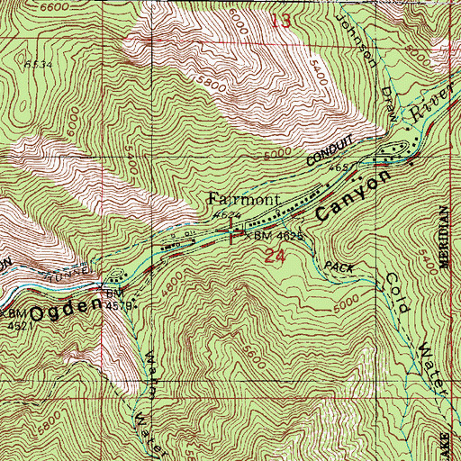 Topographic Map of Fairmont, UT