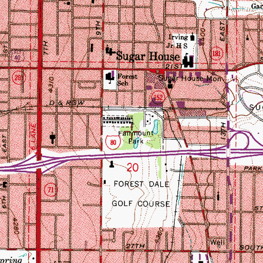 Topographic Map of Fairmount Park, UT