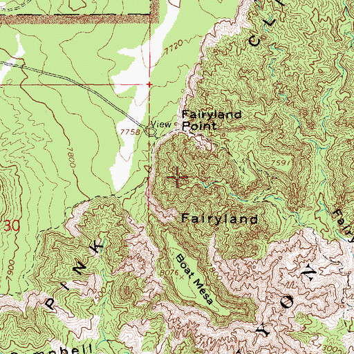 Topographic Map of Fairyland, UT
