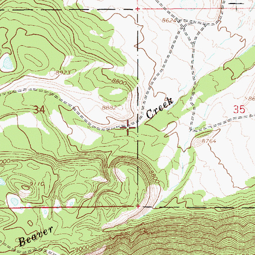 Topographic Map of Fallon Creek, UT