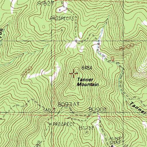 Topographic Map of Tanner Mountain, UT