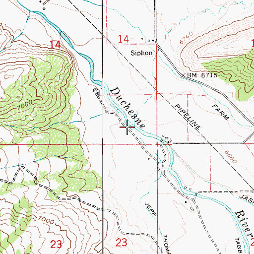 Topographic Map of Farm Creek, UT