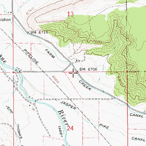 Topographic Map of Farm Creek Canal, UT