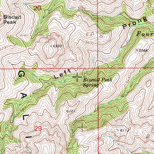 Topographic Map of Biscuit Peak Spring, AZ