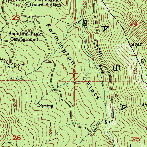 Topographic Map of Farmington Flats, UT