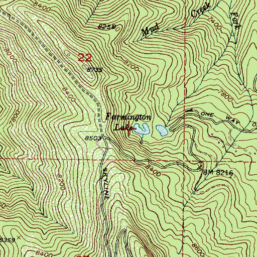 Topographic Map of Farmington Lake, UT