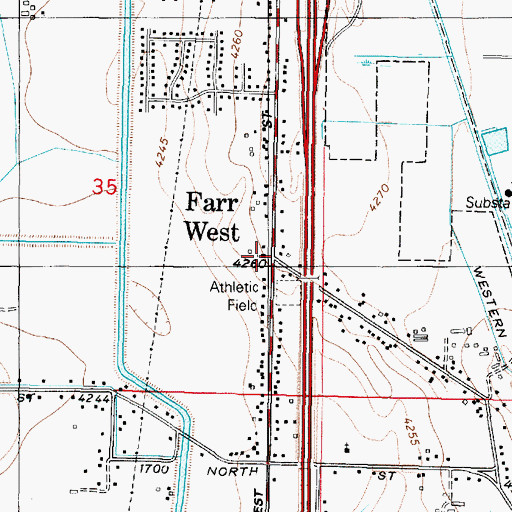 Topographic Map of Farr West, UT
