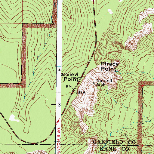 Topographic Map of Farview Point, UT