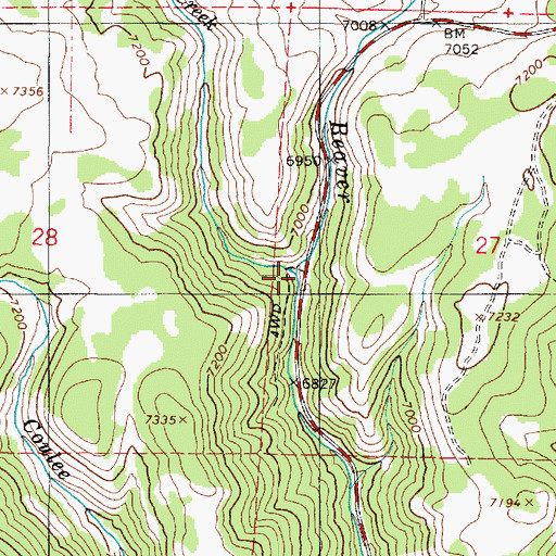 Topographic Map of Faucett Creek, UT