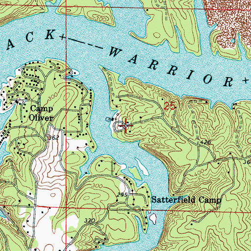 Topographic Map of Clevengers Marina, AL