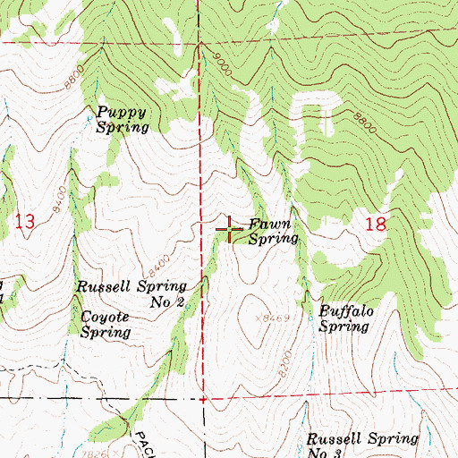 Topographic Map of Fawn Spring, UT