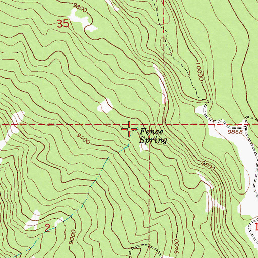 Topographic Map of Fence Spring, UT