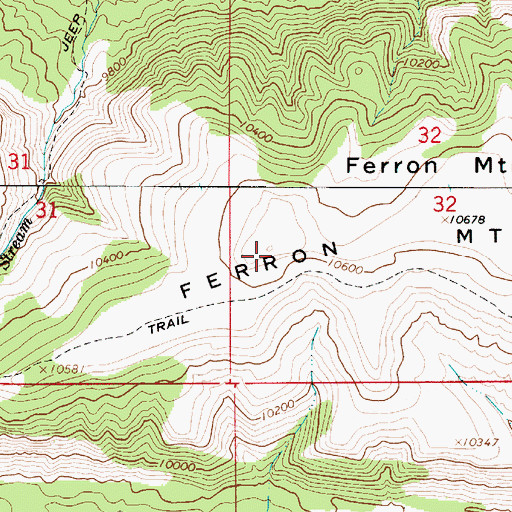 Topographic Map of Ferron Mountain, UT