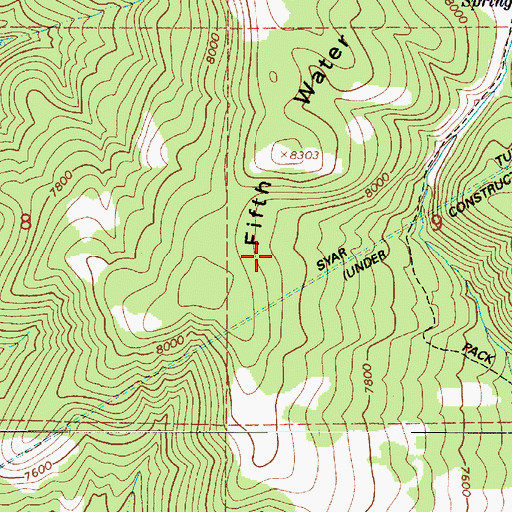 Topographic Map of Fifth Water Ridge, UT