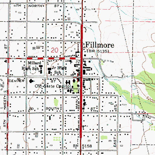 Topographic Map of Fillmore, UT