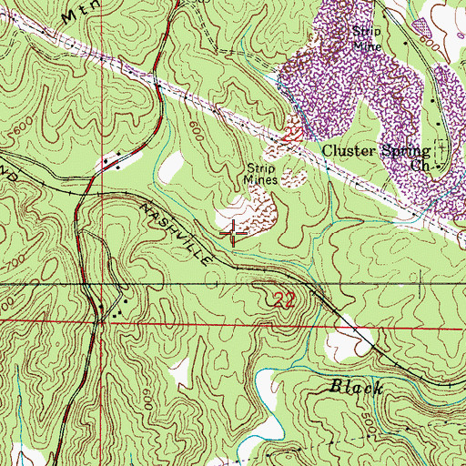 Topographic Map of Clift Mines, AL