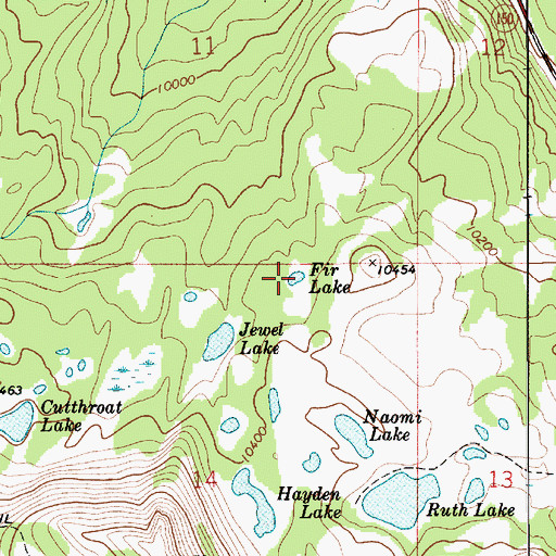 Topographic Map of Fir Lake, UT