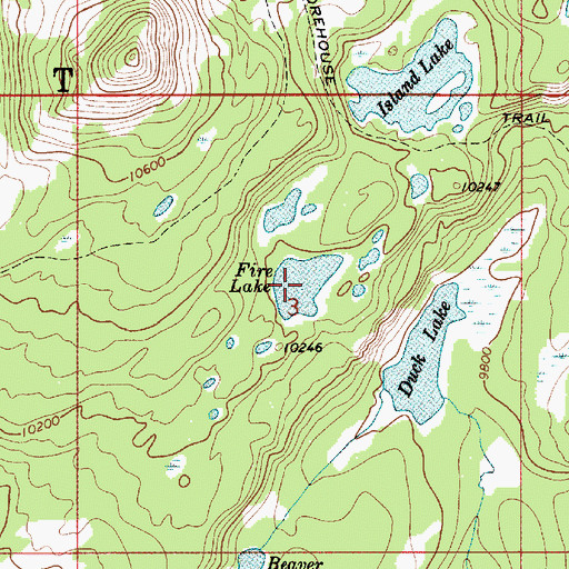 Topographic Map of Fire Lake, UT