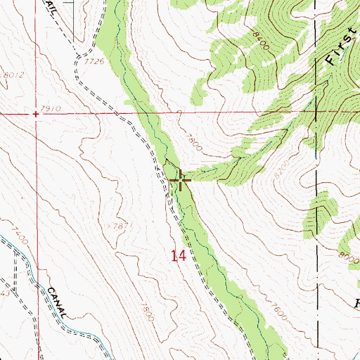 Topographic Map of First Canyon, UT