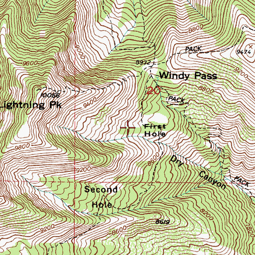 Topographic Map of First Hole, UT
