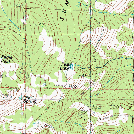 Topographic Map of First Lake, UT