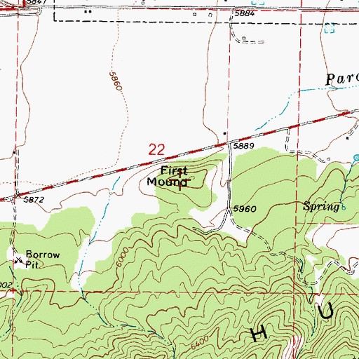 Topographic Map of First Mound, UT