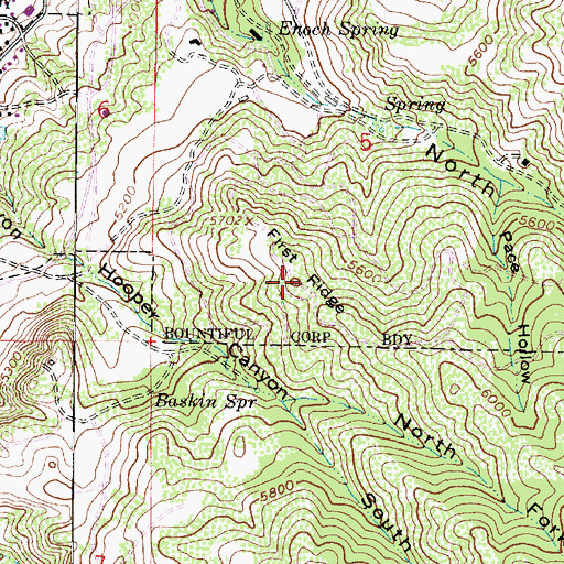 Topographic Map of First Ridge, UT