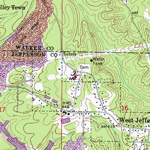 Topographic Map of Colley Elementary School, AL