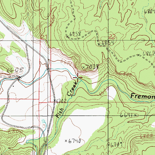 Topographic Map of Fish Creek, UT