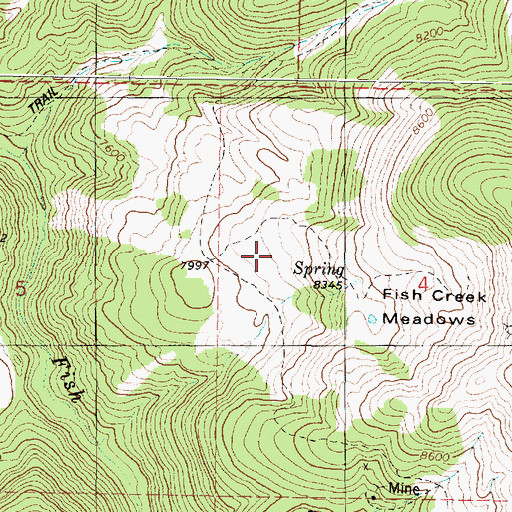 Topographic Map of Fish Creek Meadows, UT