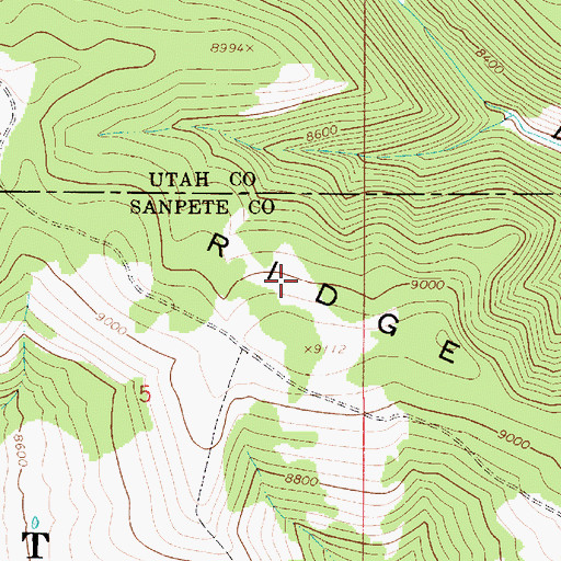 Topographic Map of Fish Creek Ridge, UT