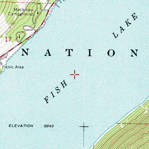 Topographic Map of Fish Lake, UT