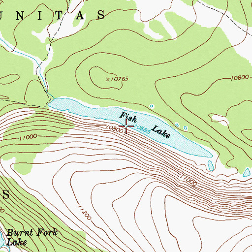 Topographic Map of Fish Lake, UT
