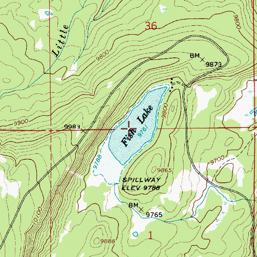 Topographic Map of Fish Lake, UT