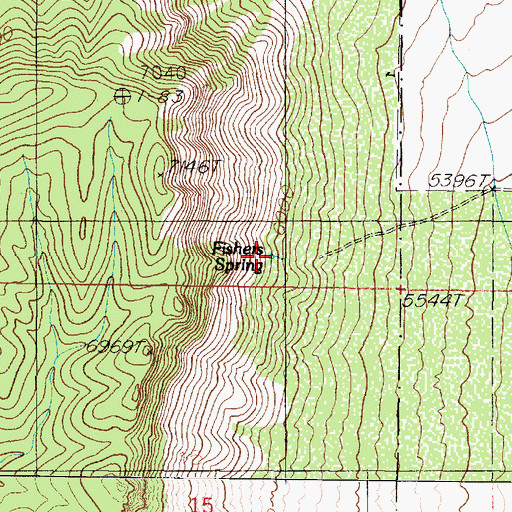 Topographic Map of Fishers Spring, UT